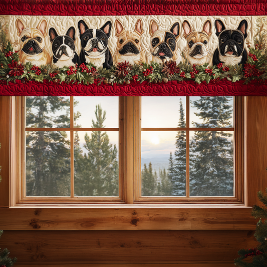 Frosty Frenchie Charm Quilted Valance NCU0DV7962
