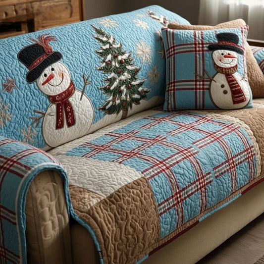 Frosty Blue Festive Nights Quilted Sofa Cover NCU0PT10361