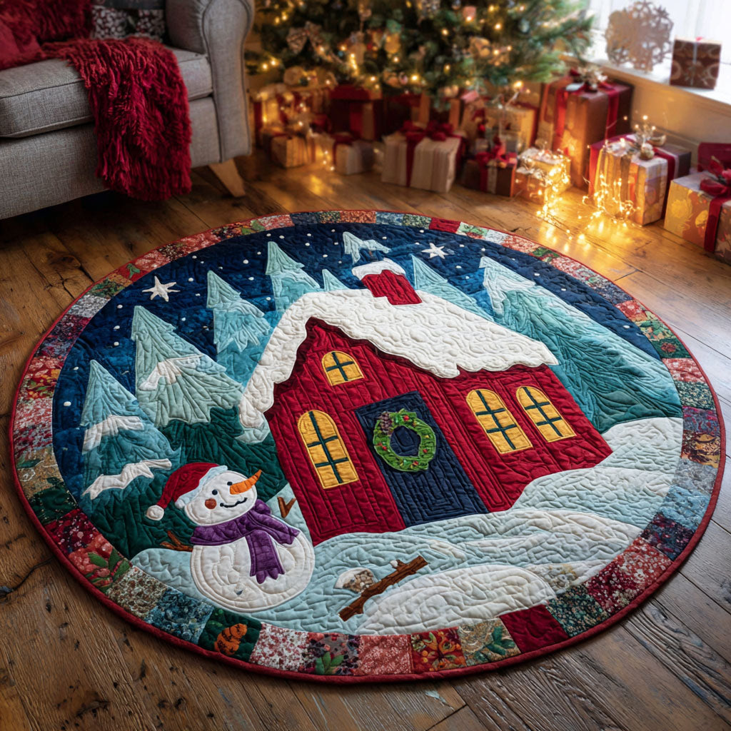 Frosty Cabin Quilted Round Mat NCU0TV328