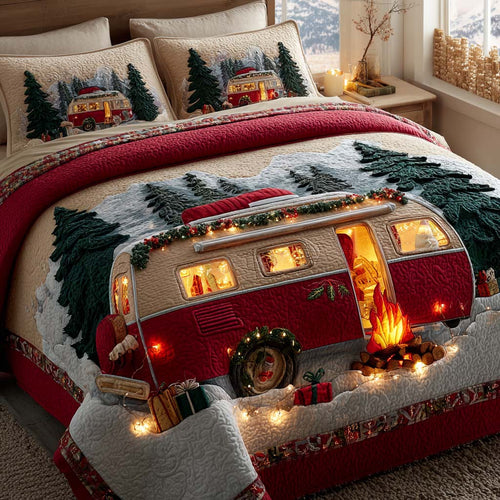 Frosty Campfire 3-Piece Quilted Bedding Set NCU0NT11363