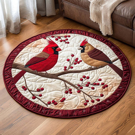 Frosty Cardinal Daybreak Quilted Round Mat NCU0NT1404