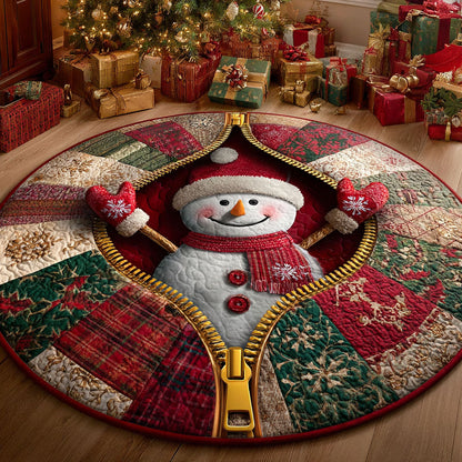 Frosty Charm Quilted Round Mat NCU0TV632