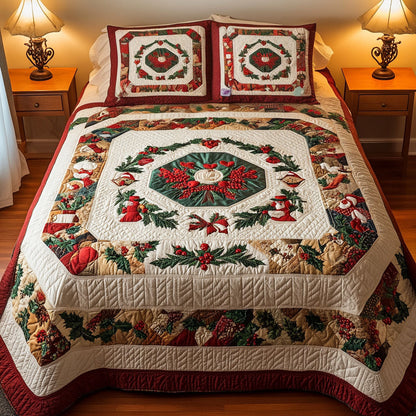 Frosty Cheer Delight 3-Piece Quilted Bedding Set NCU0PT2507