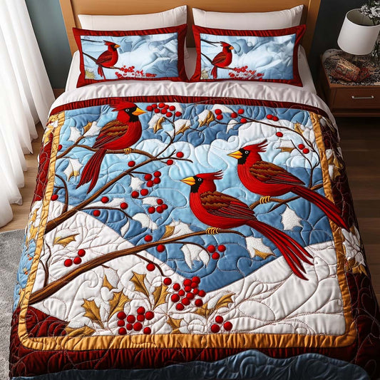 Frosty Companion 3-Piece Quilted Bedding Set NCU0NT2328