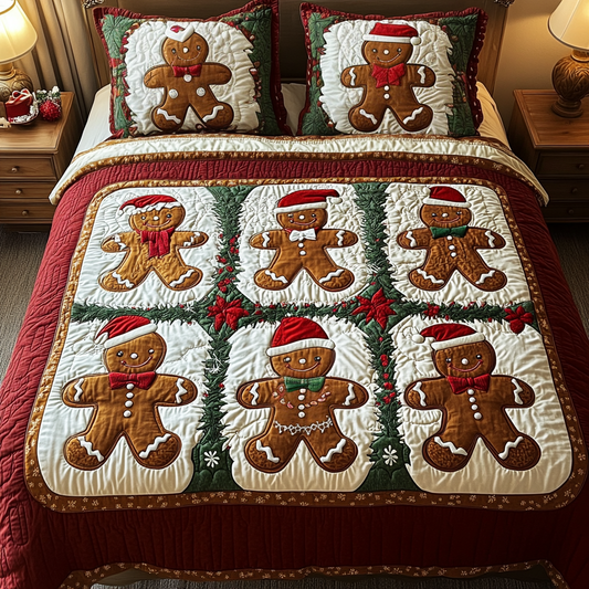 Frosty Cookies 3-Piece Quilted Bedding Set NCU0VH1031