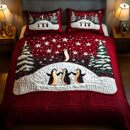 Frosty Dance 3-Piece Quilted Bedding Set NCU0VH1010