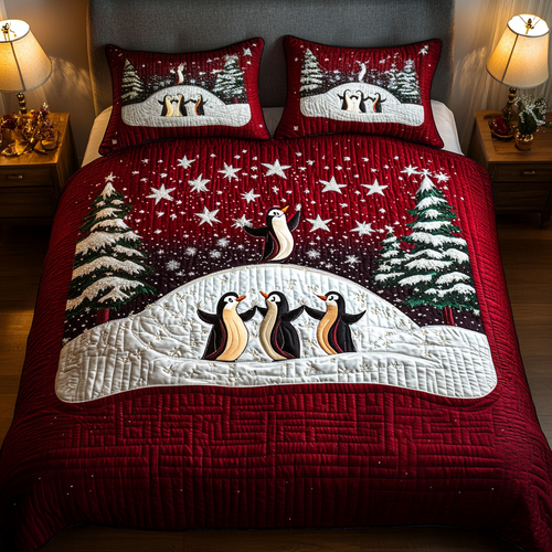 Frosty Dance 3-Piece Quilted Bedding Set NCU0VH1010