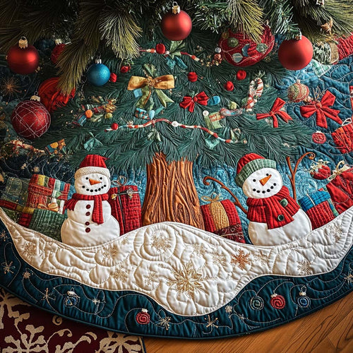 Frosty Day Christmas Quilted Tree Skirt NCU0NT11088