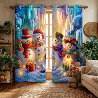 Frosty Day Snowman Quilted Curtains NCU0TD1603