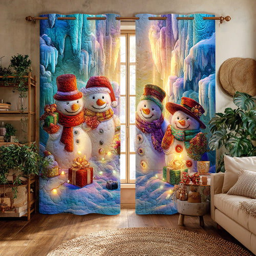 Frosty Day Snowman Quilted Curtains NCU0TD1603