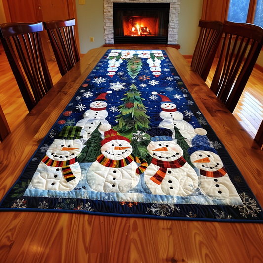 Frosty & Evergreen Quilted Table Runner NCU0PT176