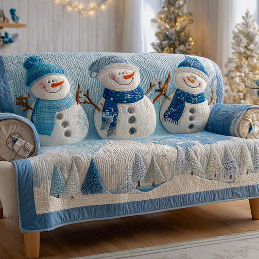 Frosty Family Gathering Quilted Sofa Cover NCU0XD1666