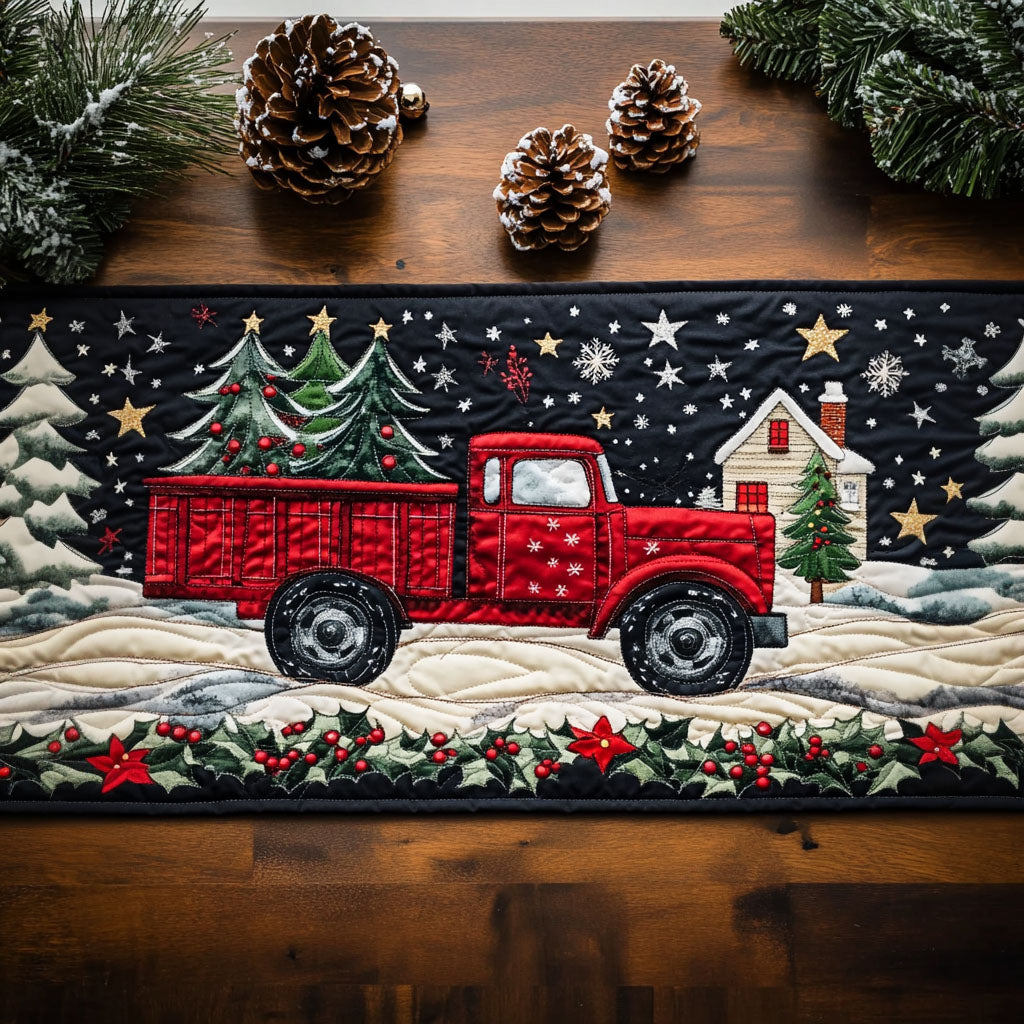 Frosty Festive Path Quilted Table Runner NCU0PT1057