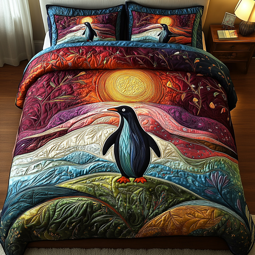 Frosty Flippers 3-Piece Quilted Bedding Set NCU0DK4518