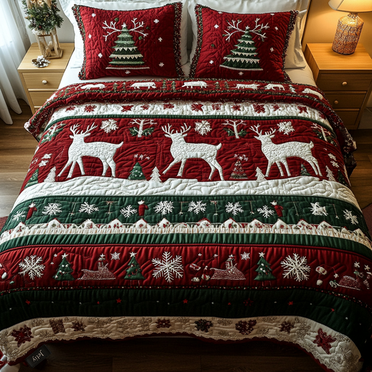 Frosty Forest 3-Piece Quilted Bedding Set NCU0NT2074