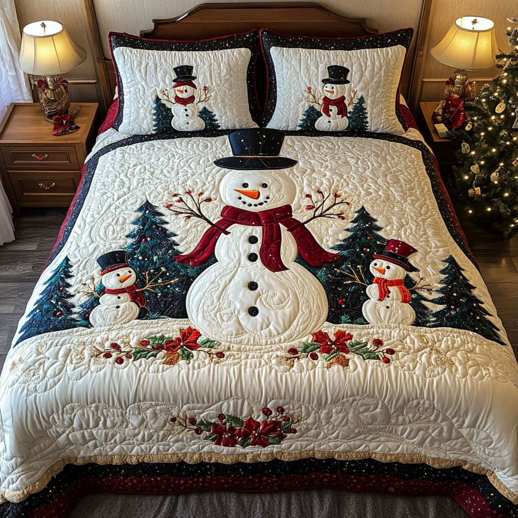 Christmas 3-Piece Quilted Bedding Set NCU0VT270