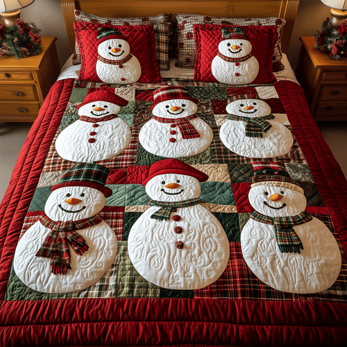 Frosty Friends 3-Piece Quilted Bedding Set NCU0TH2133