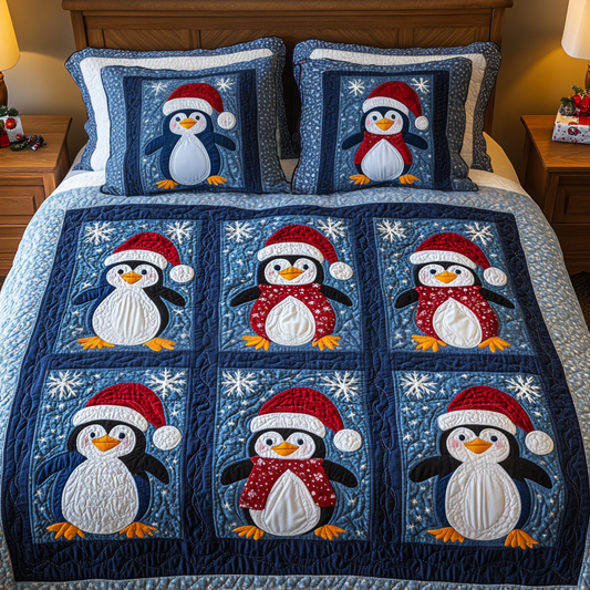Frosty Friends 3-Piece Quilted Bedding Set NCU0VH1012