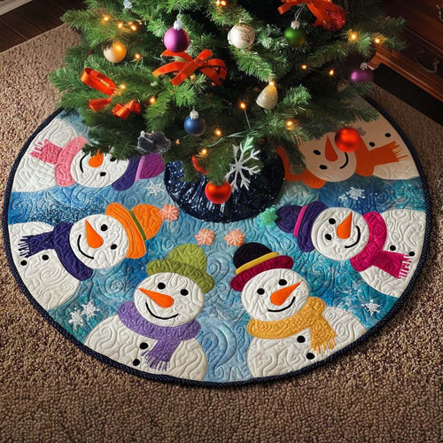 Frosty Friends Christmas Quilted Tree Skirt NCU0NT9999