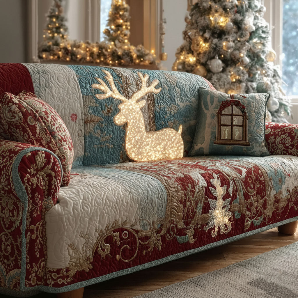 Frosty Friends Night Quilted Sofa Cover NCU0PT10557