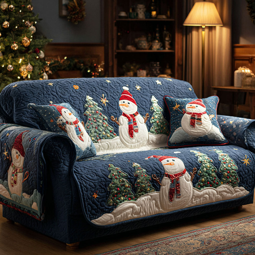 Snowman Quilted Sofa Cover NCU0VT354