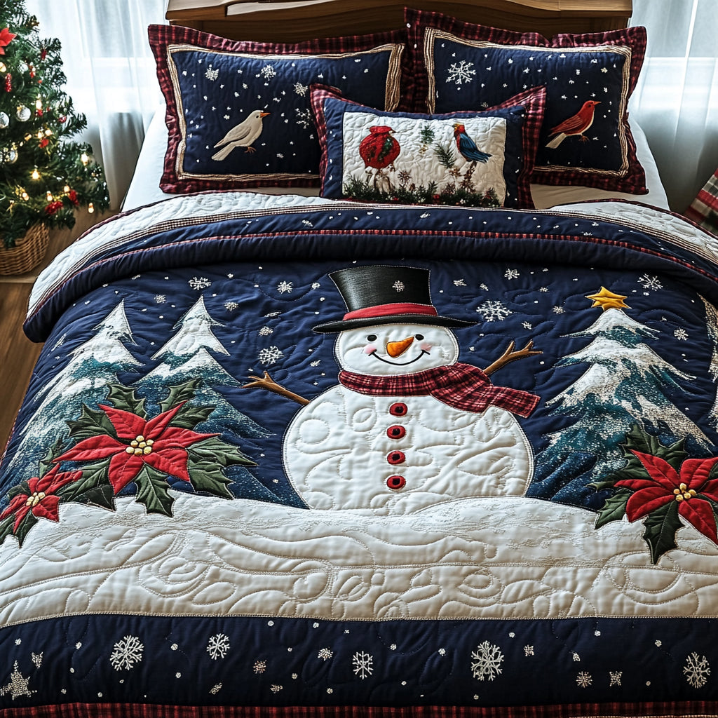 Frosty Gathering 3-Piece Quilted Bedding Set NCU0DV8527