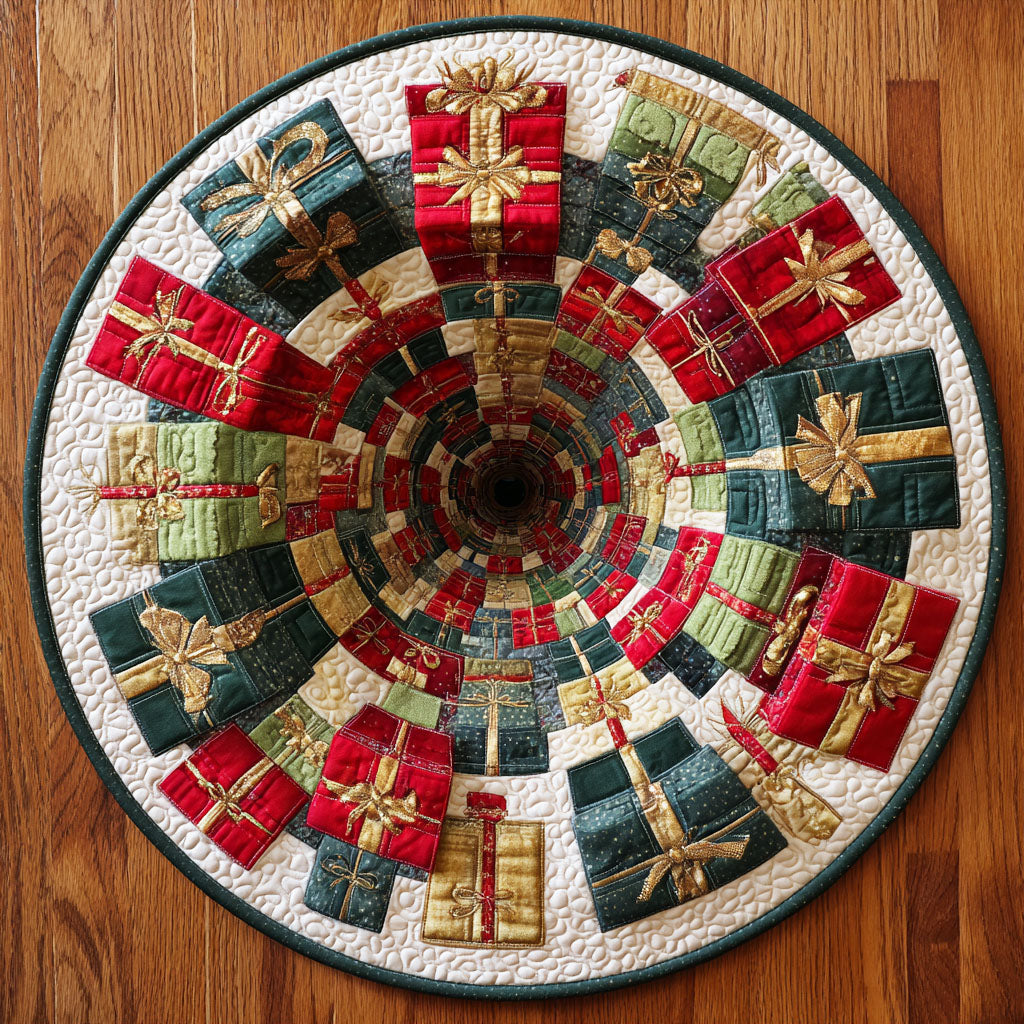 Frosty Glow Quilted Round Mat NCU0TD353