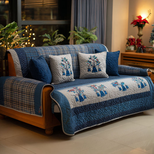 Frosty Glow Quilted Sofa Cover NCU0PT9676