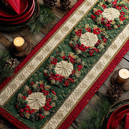Frosty Glow Quilted Table Runner NCU0TD413