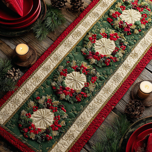 Frosty Glow Quilted Table Runner NCU0TD413