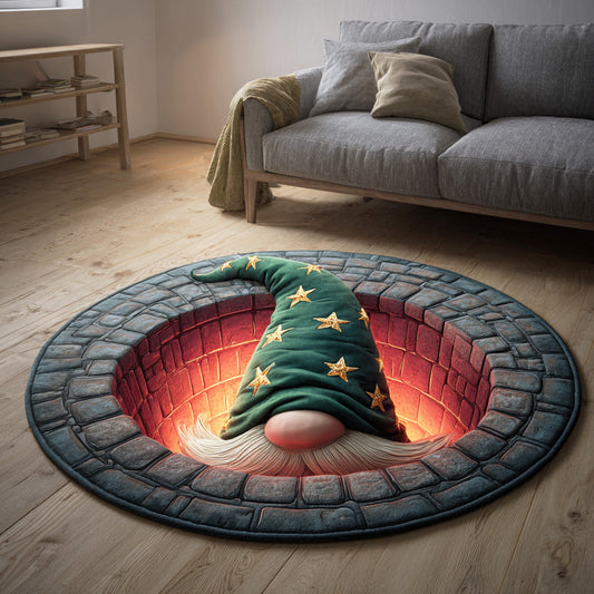 Frosty Gnome Cheer Round Carpet NCU0TD1282