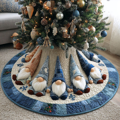 Frosty Gnome Dreams Christmas Quilted Tree Skirt NCU0PT10622