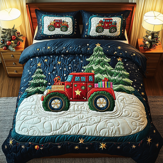 Frosty Hauler 3-Piece Quilted Bedding Set NCU0TL2243