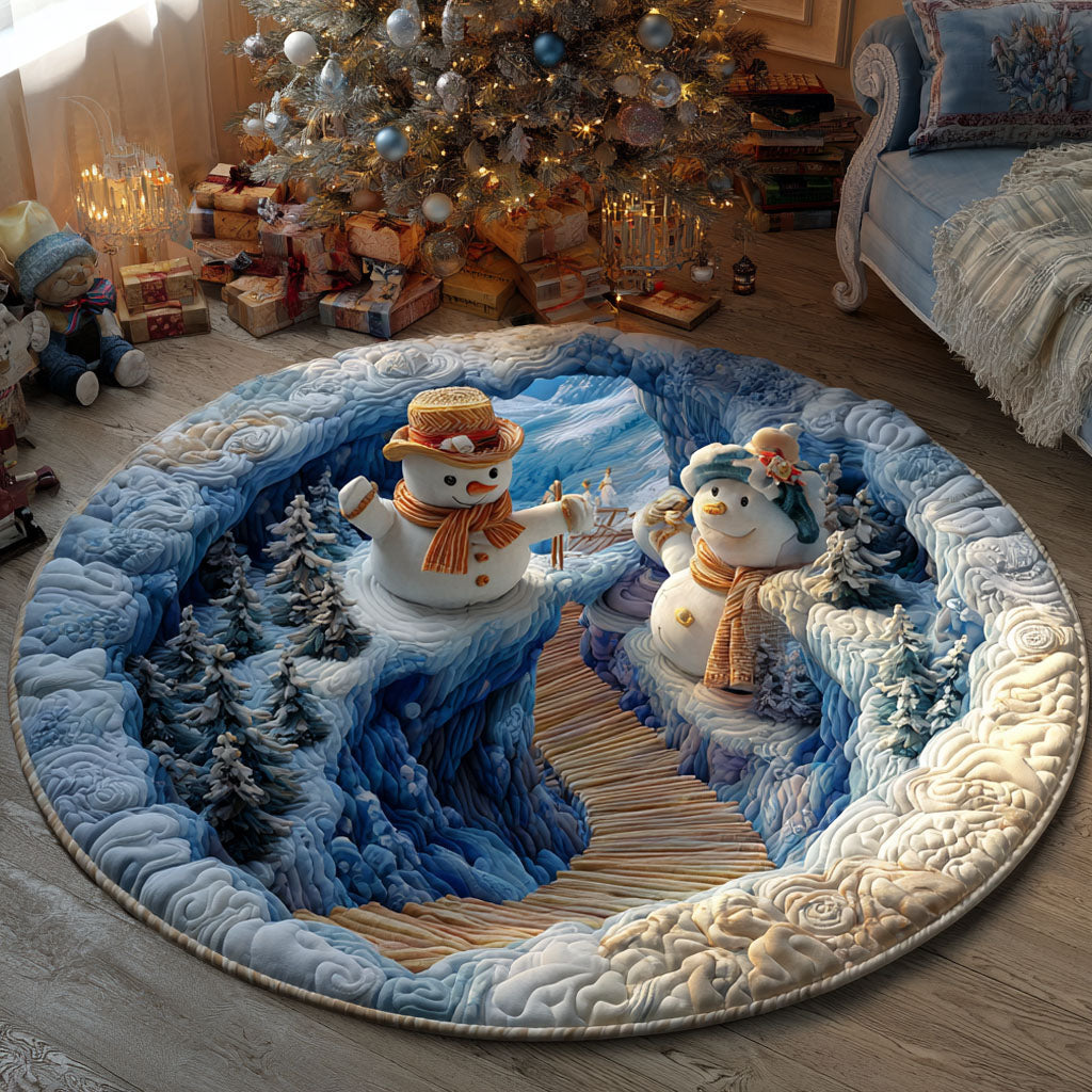 Frosty Hilltop Quilted Round Mat NCU0PT10452
