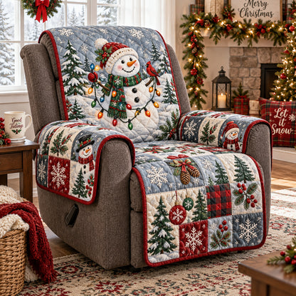 Frosty Holiday Patch Quilted Sofa Cover NCU0DV10185