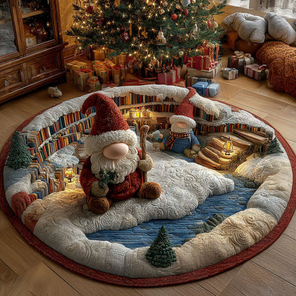 Frosty Library Quilted Round Mat NCU0PT10453