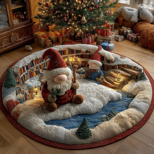 Frosty Library Quilted Round Mat NCU0PT10453