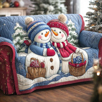 Frosty Love Story Quilted Sofa Cover NCU0XD1249