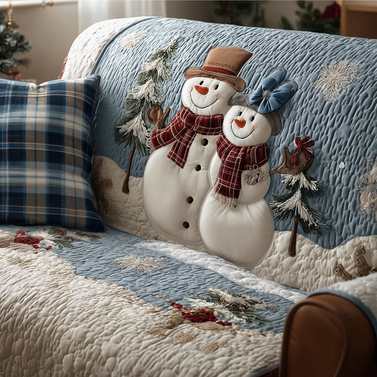 Frosty Lovebirds Quilted Sofa Cover NCU0TH3794