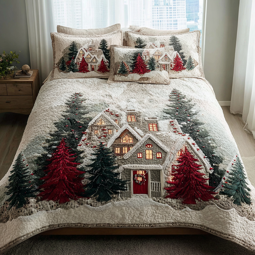 Frosty Night 3-Piece Quilted Bedding Set NCU0DK11374