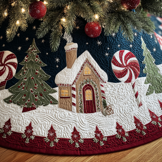 Frosty Path Christmas Quilted Tree Skirt NCU0DK11431