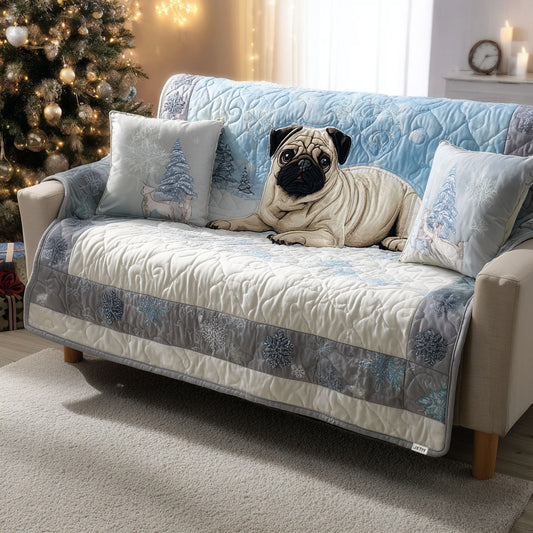 Frosty Paw Holiday Quilted Sofa Cover NCU0PT9813