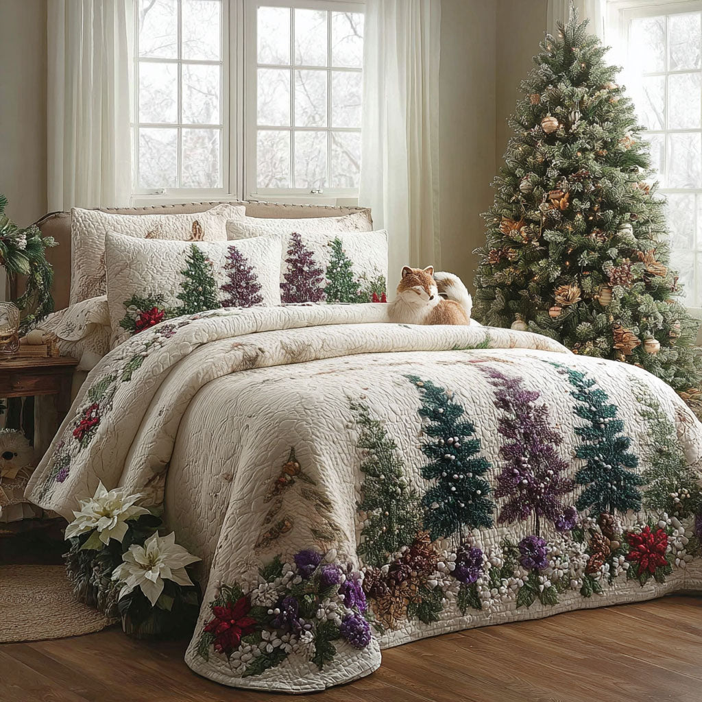 Frosty Pine Haven 3-Piece Quilted Bedding Set NCU0PT10681