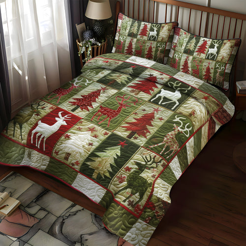 Frosty Pines 3-Piece Quilted Bedding Set NCU0DV1626