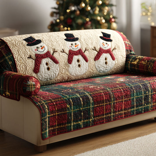 Frosty Plaid Quilted Sofa Cover NCU0TV825