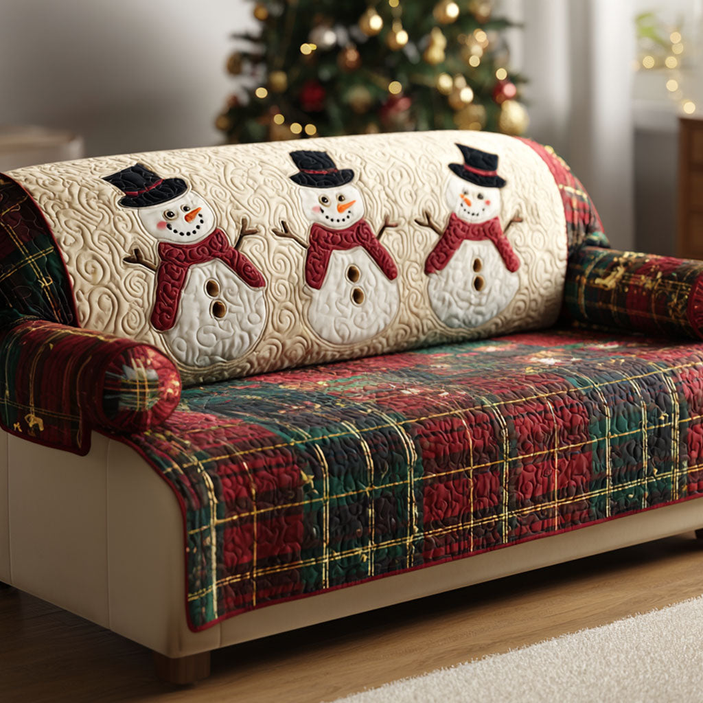 Snowman Quilted Sofa Cover NCU0VT353