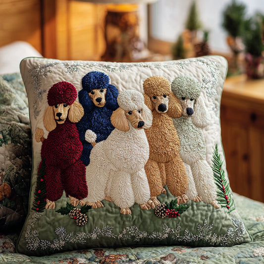 Frosty Poodle Dreams Quilted Pillow Case NCU0DV8081