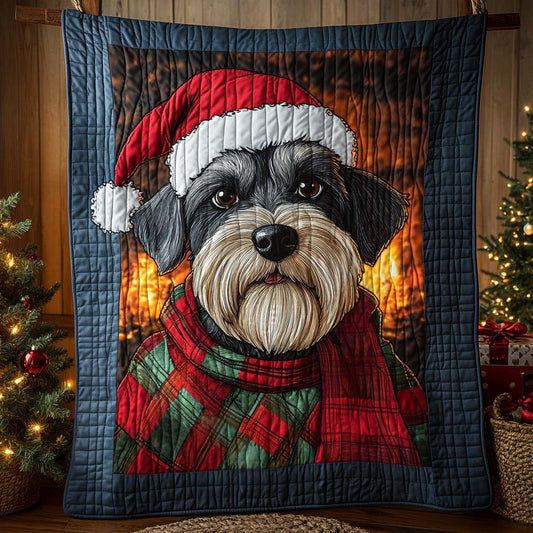 Frosty Schnauzer Night Quilted Blanket NCU0XD629
