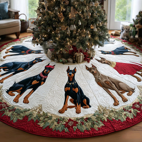 Frosty Sentinel Christmas Quilted Tree Skirt NCU0DV8289
