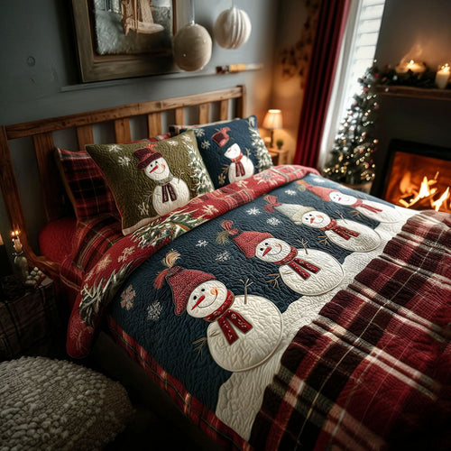 Frosty Sleigh 3-Piece Quilted Bedding Set NCU0PT10516